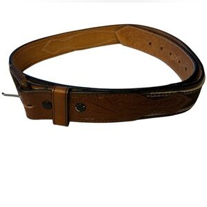 Vintage Brown Western Leather Men's Belt